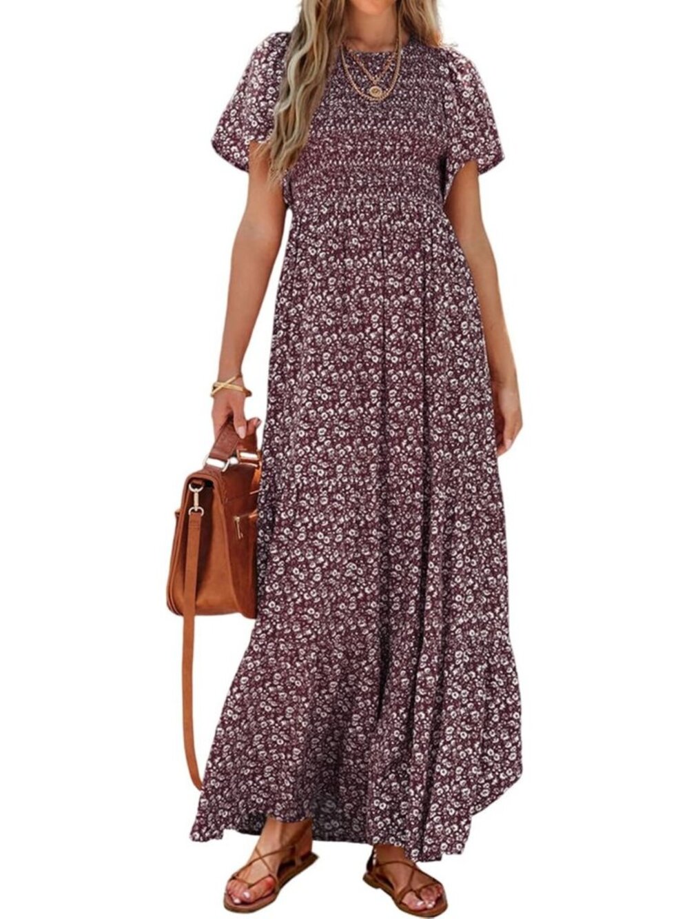Floral Maxi Dress with Flutter Sleeves | Summer Casual Style for Women